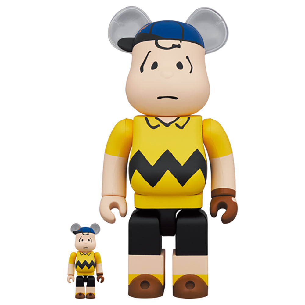【現貨】MLB × PEANUTS BE@RBRICK Charlie Brown (NEW YORK METS) 100%&400%