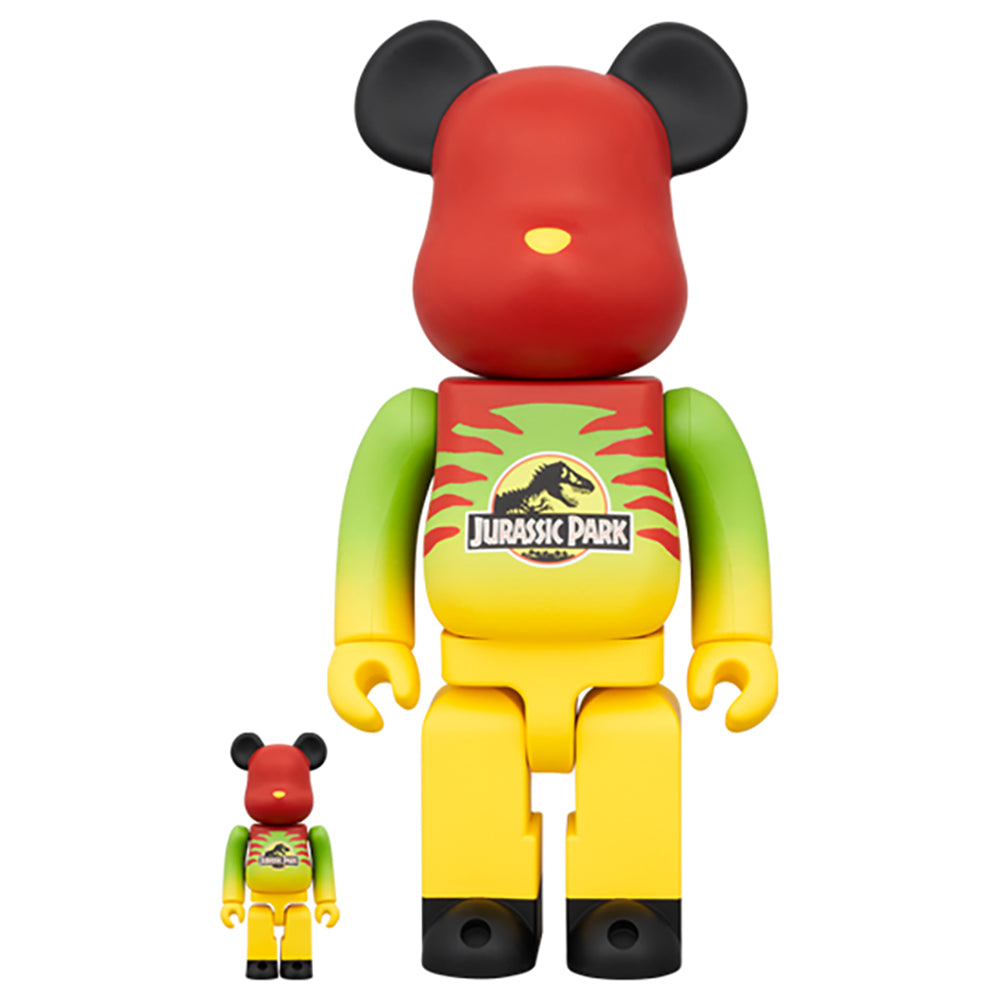 BE@RBRICK JURASSIC PARK GREEN & YELLOW Ver. 100% & 400%