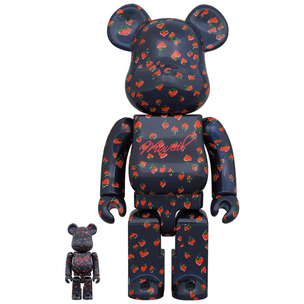 【現貨】BE@RBRICK MUVEIL "Strawberry Pattern" 100% & 400%