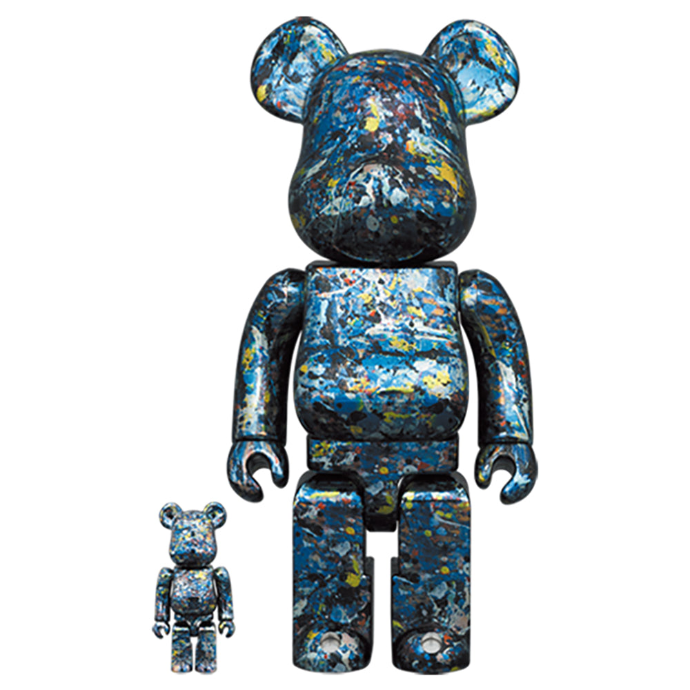 【現貨】BE@RBRICK Jackson Pollock Studio CHROME Ver.100％ & 400％