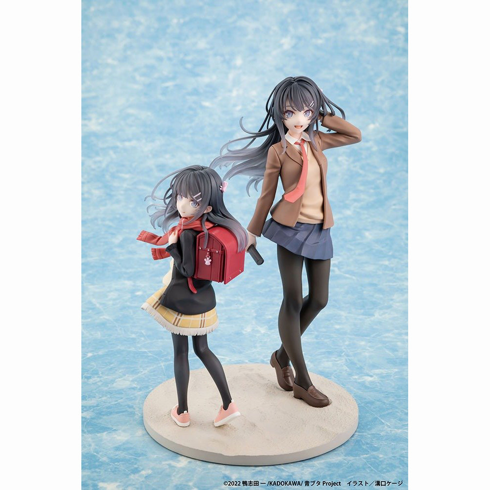 櫻島麻衣 高中畢業ver. ＆ 紅書包女孩(1/7比例模型)