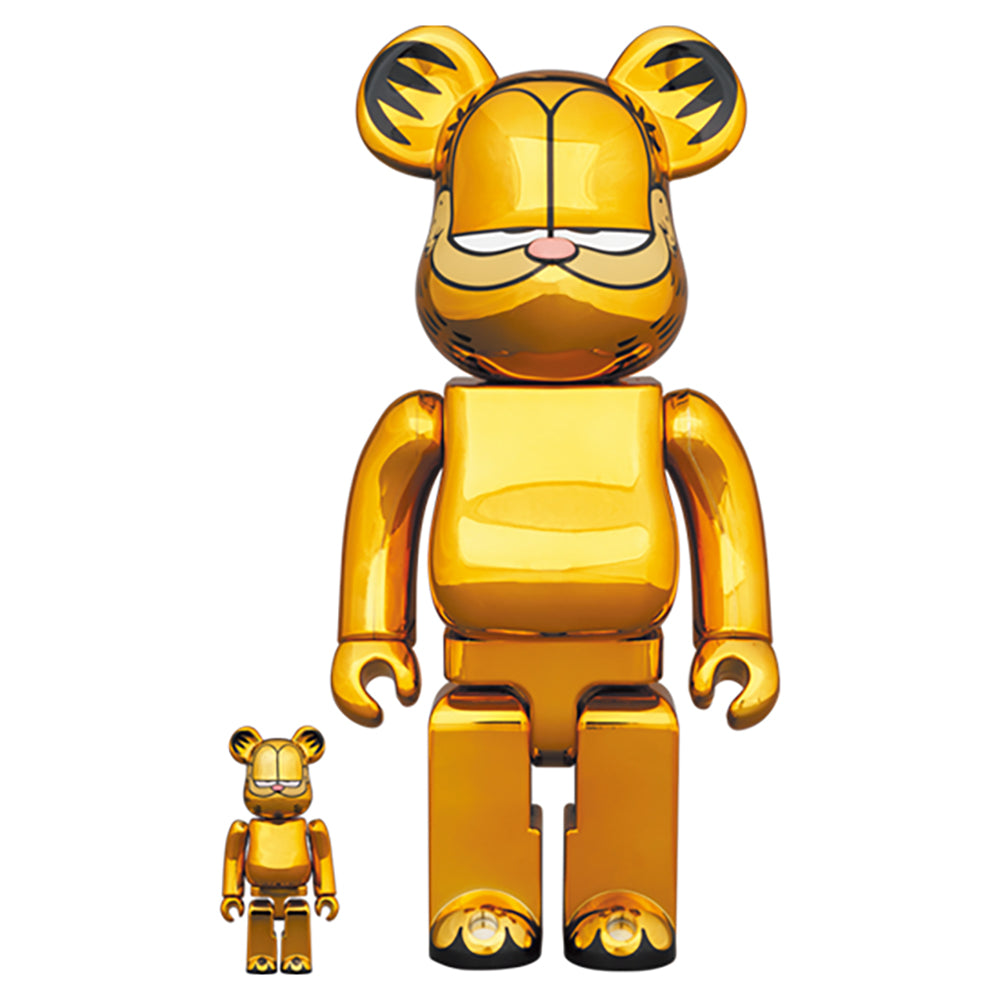 【現貨】BE@RBRICK GARFIELD GOLD CHROME Ver. 100％ & 400％