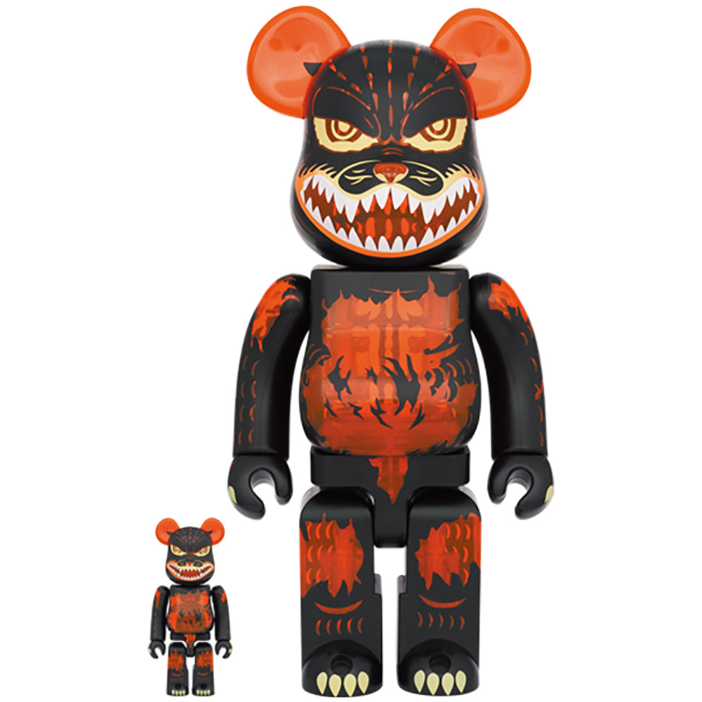 【現貨】BE@RBRICK Godzilla VS Destroyer version Godzilla (Meltdown: Clear Orange Ver.) 100% & 400%